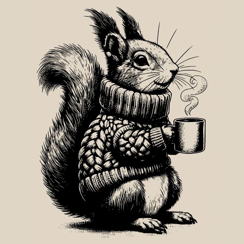 Squirrel with tea