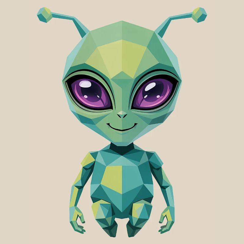 Alien - Cool Low Poly  Logo