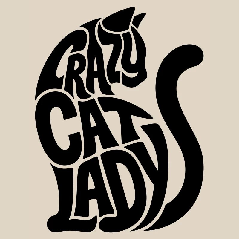Cat Lady Typography Colors Selectable