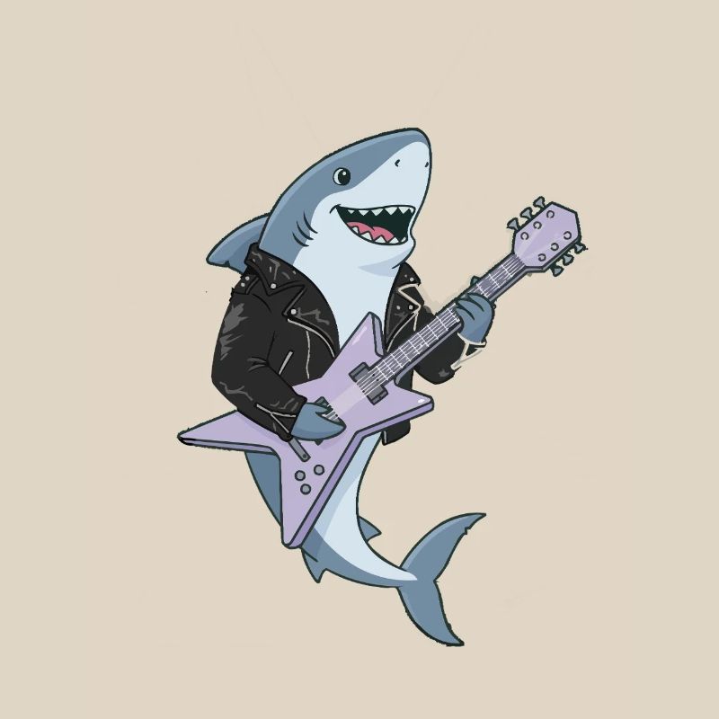 Shark Rocker mit E-Gitarre