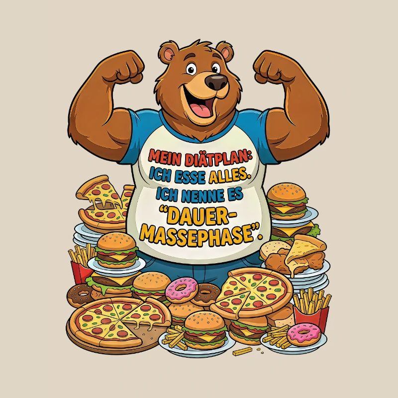 Permanent mass phase: Bear with pizza