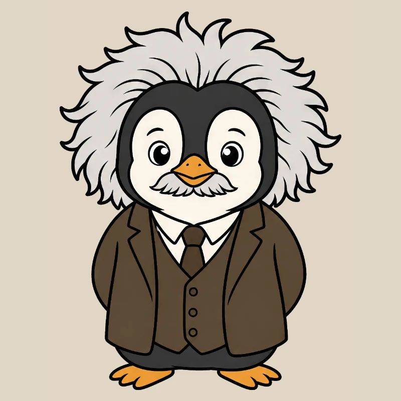 Professeur de sciences physicien Pingouin drôle