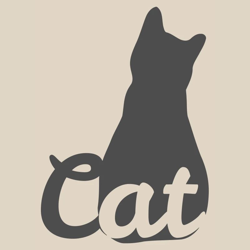 Cat silhouette with cat text
