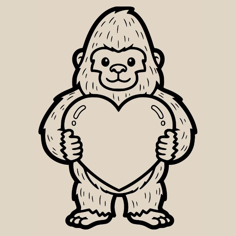 Gorilla with a heart – strong and loving at the same time