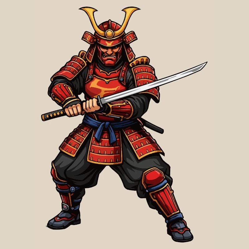 Samurai Warrior in Red