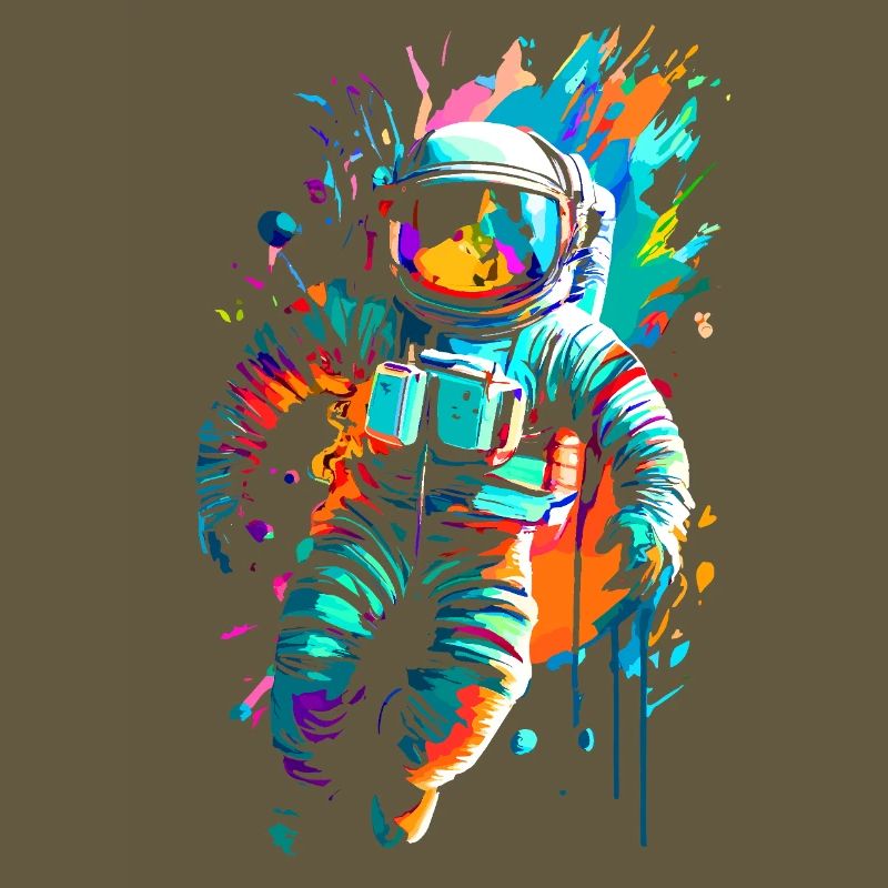 Astronaute de couleur dans l’espace spatial