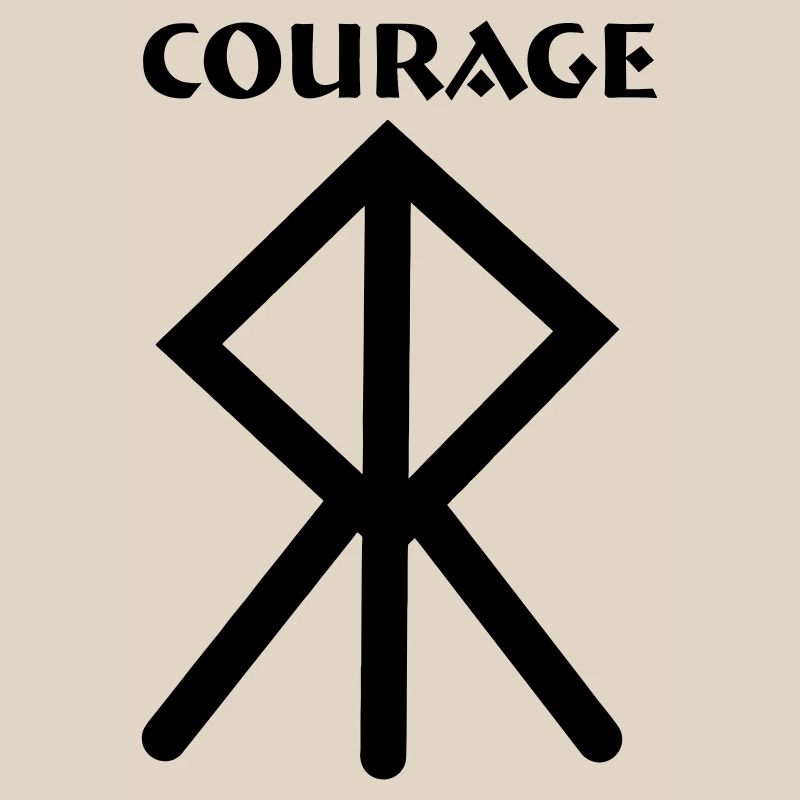 Courage Wikingerrune mit Text COURAGE