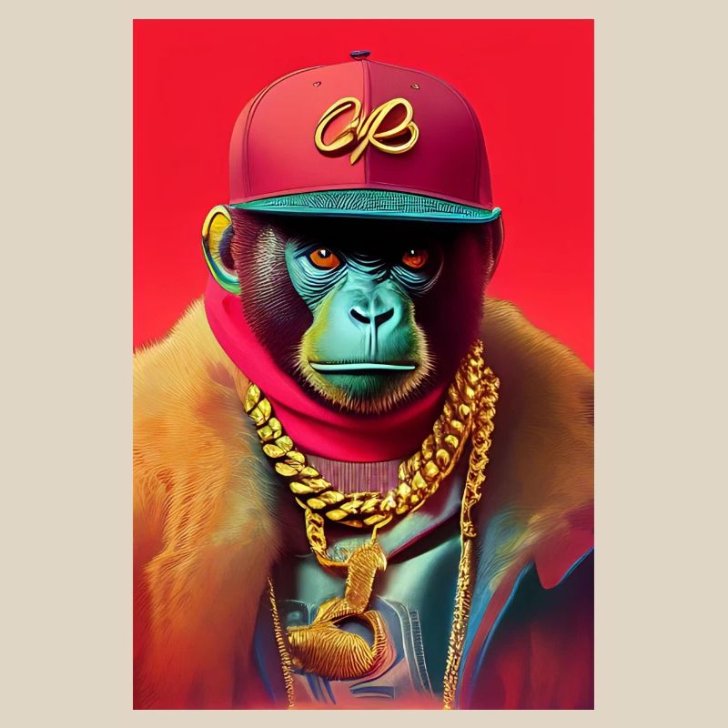 Cool monkey with gold chain