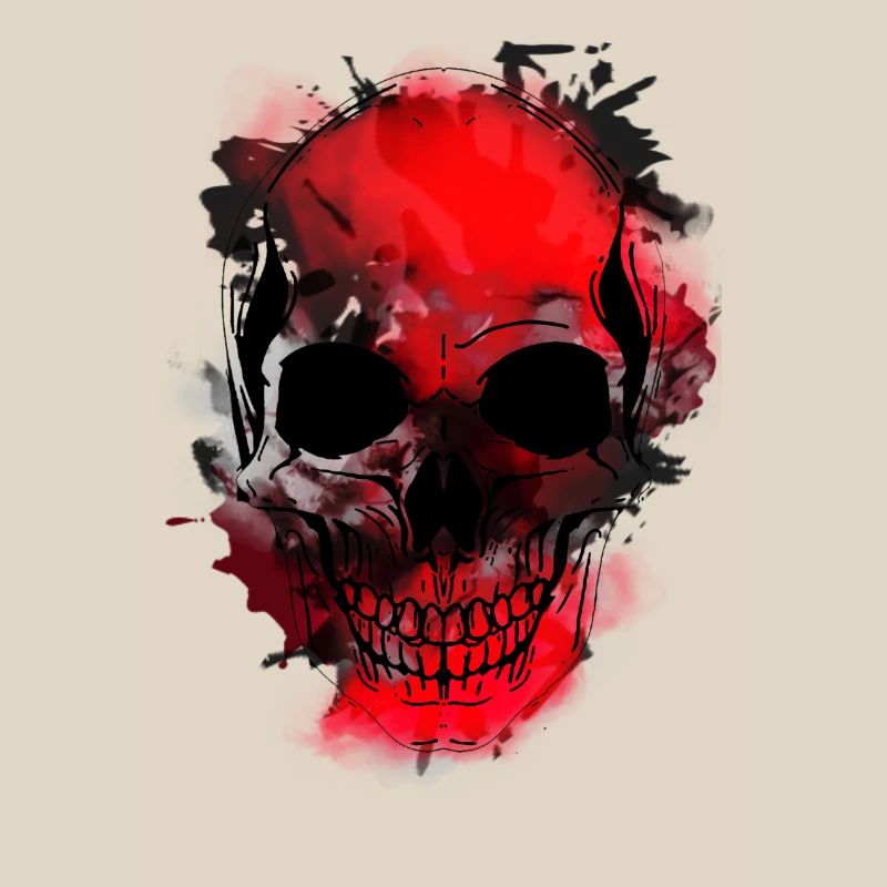 Rotes Schädel-Splash Artwork