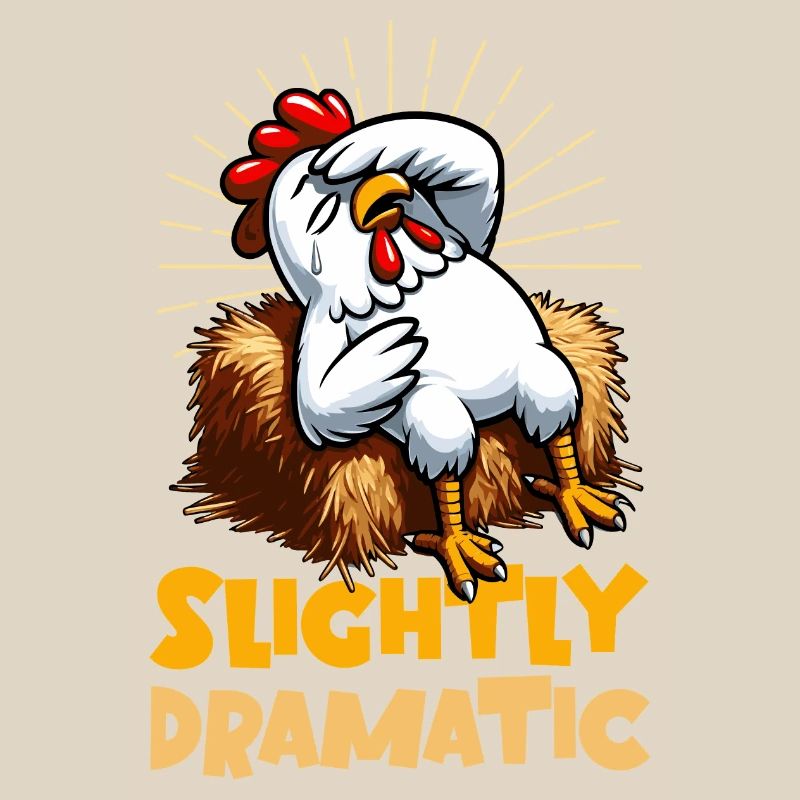 Slightly Dramatic – Chicken on Hay Bale