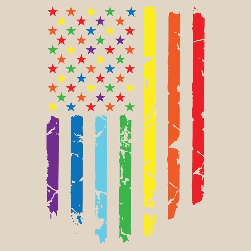 Rainbow flag with star pattern