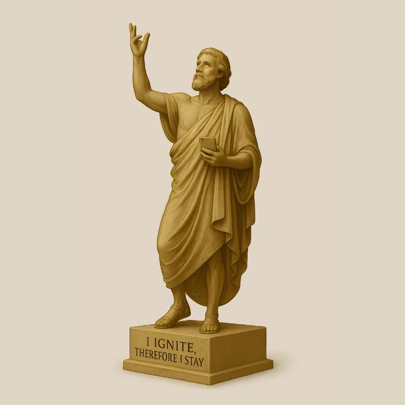Religious sculpture with message