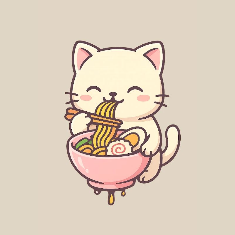 Chats mignons avec conception de salade de pâtes