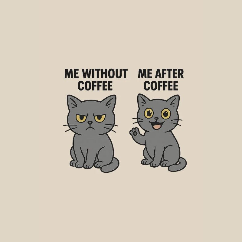 Cat memes: Grumpy without coffee