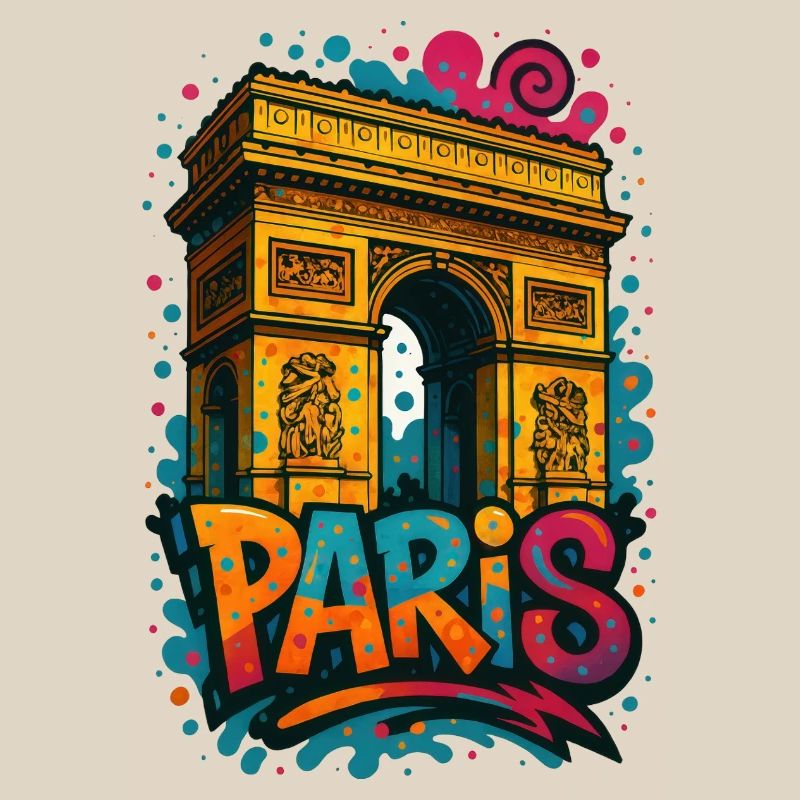Chemise Paris Arc de Triomphe – Conception de style graffiti