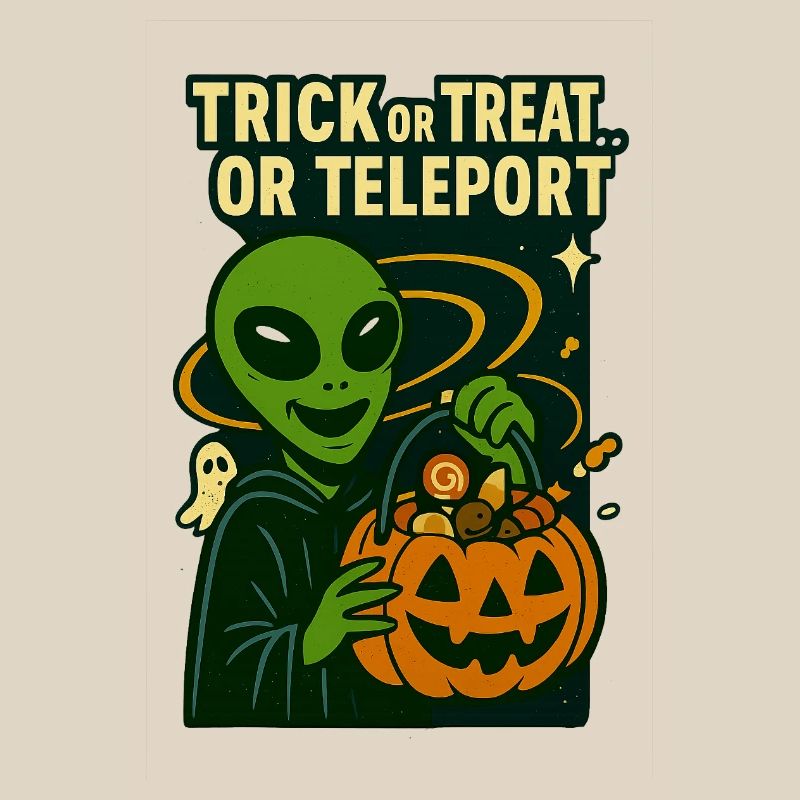 Alien Halloween T-Shirt – Süßes oder Saures... oder...