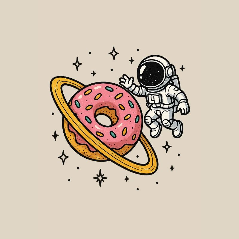 Astronaute de l’espace avec Donut Planet