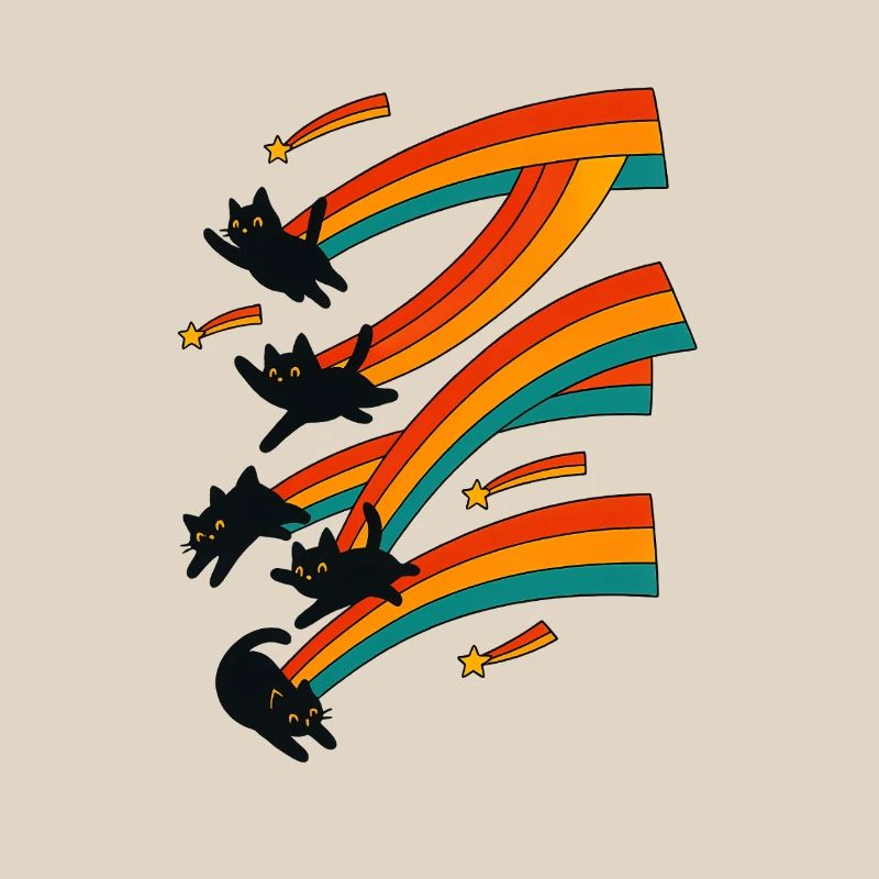 Chat arc-en-ciel