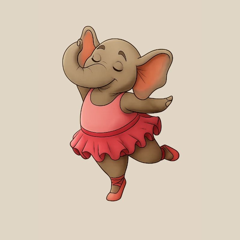 Tanzender Elefant im Tutu