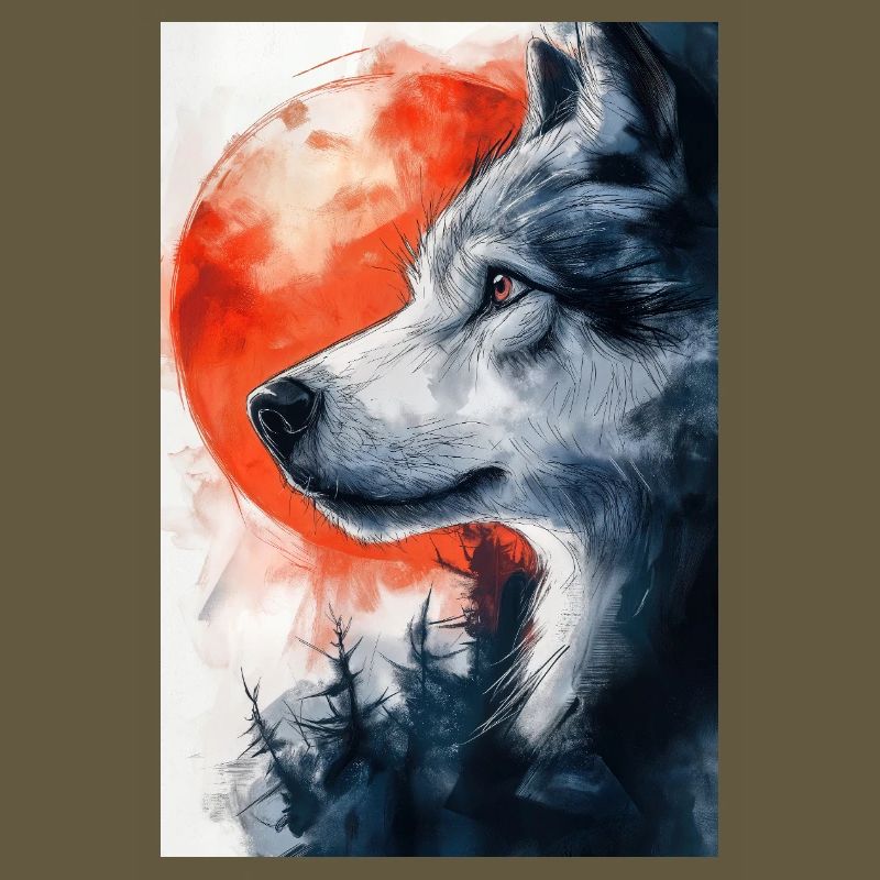 Illustration eines Wolfes