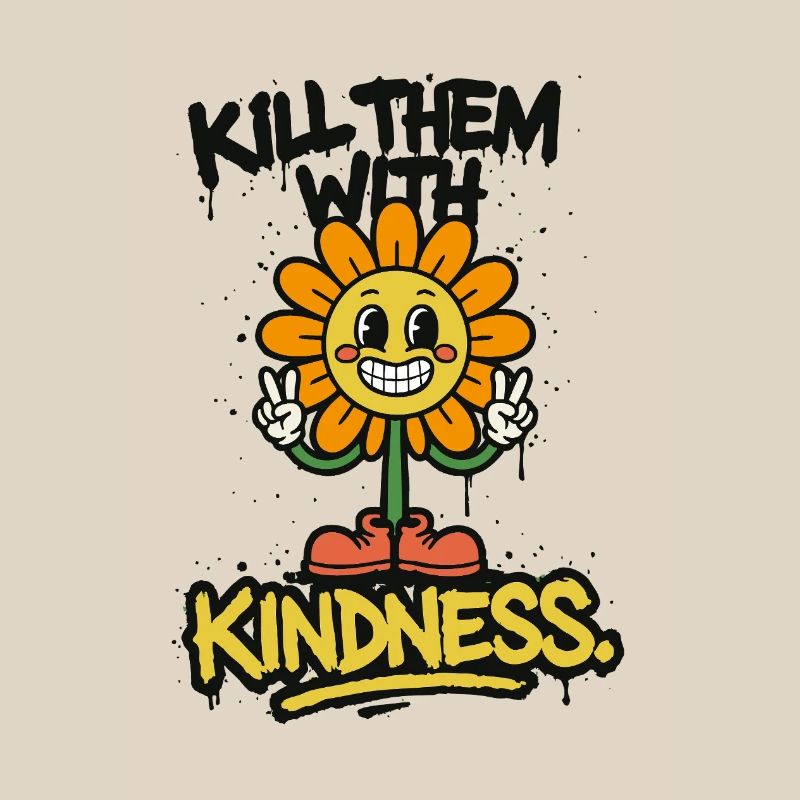 Kill Them With Kindness – Retro Graffiti Saying