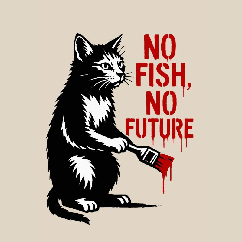 Pas de poisson Pas de graffiti de futur chat