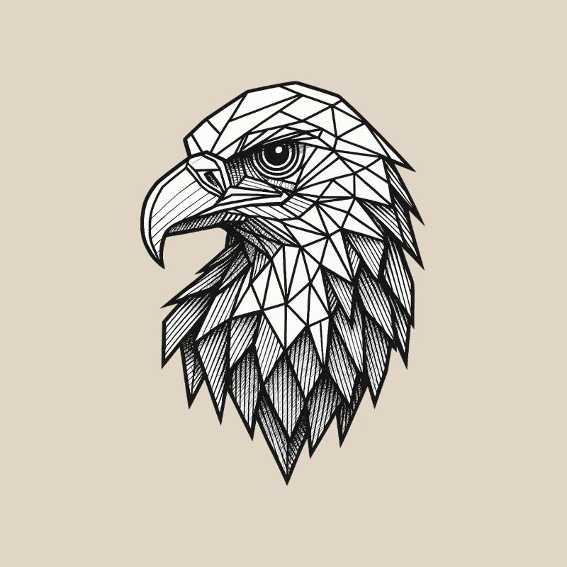 Geometric Eagle Head – Line Art