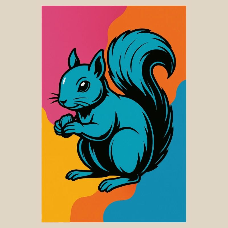 Colorful Squirrel Pop Art