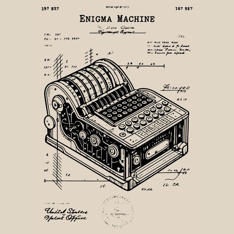 Brevet de plan de machine Enigma