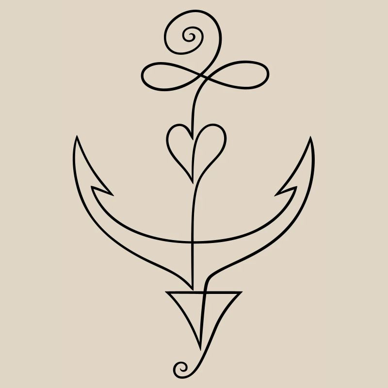 Anker Minimalist Single Line Tattoo