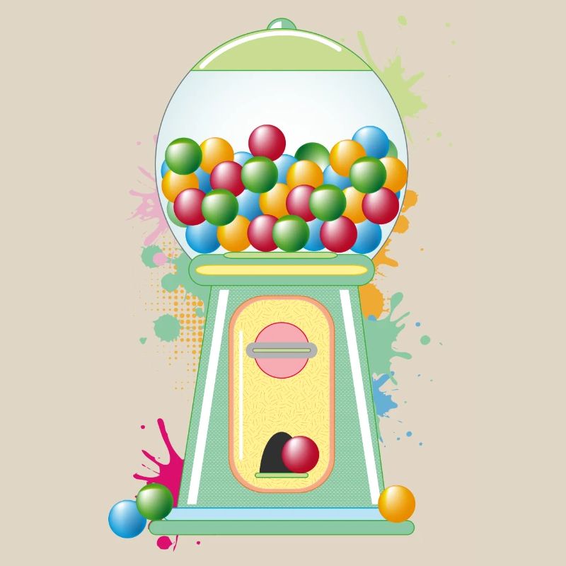 nostalgic retro chewing gum vending machine graffiti style