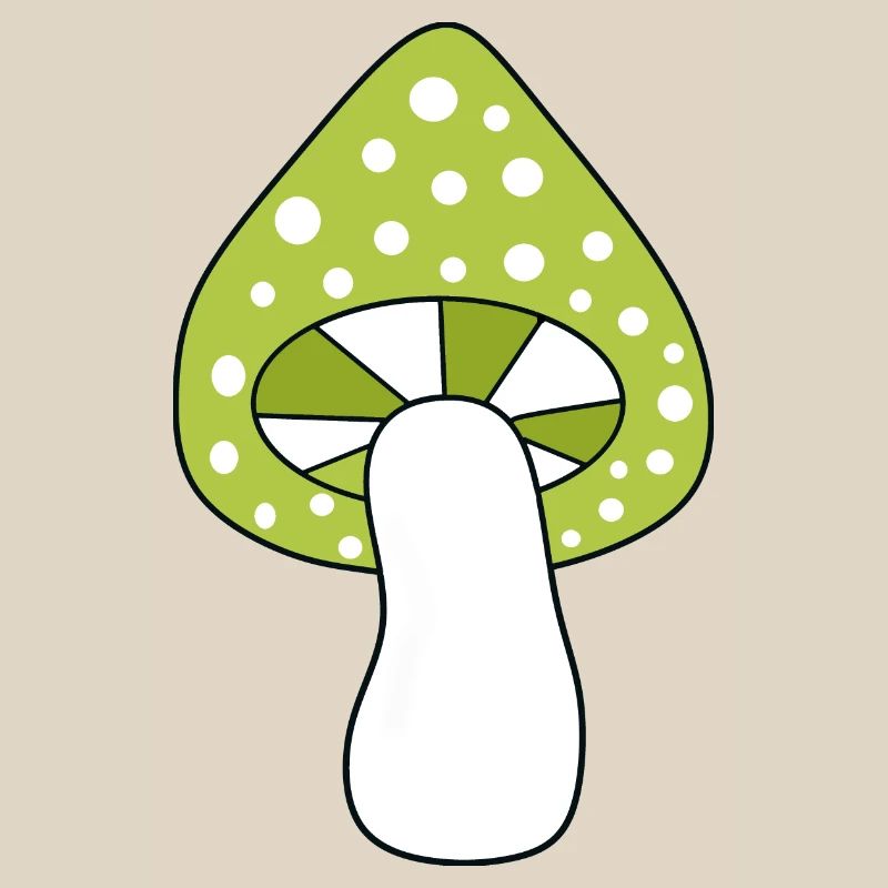 Mushroom green fly agaric pattern customizable