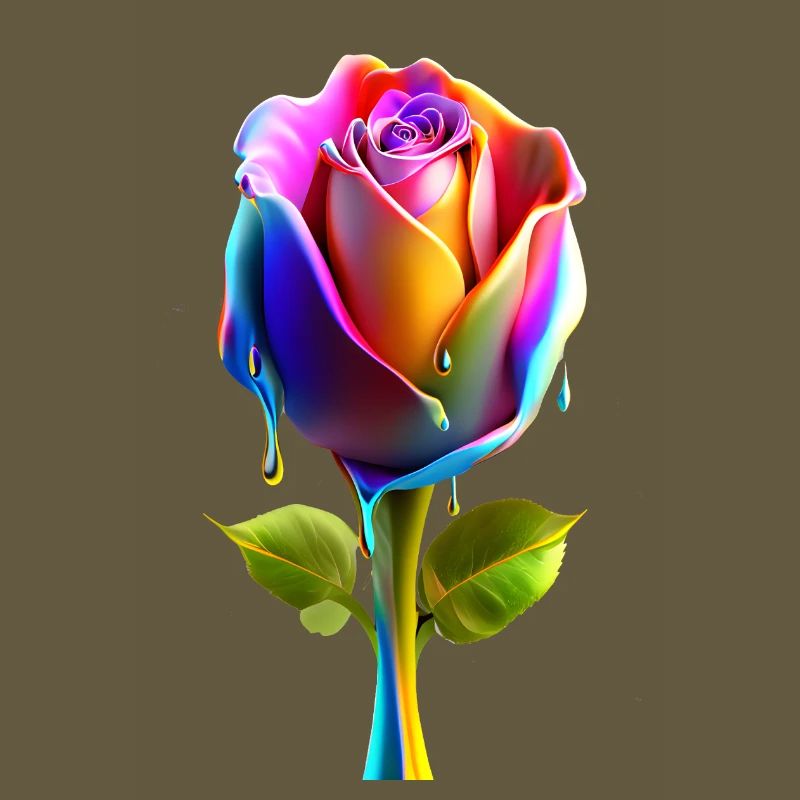 A rose with bold gradient colors 3D