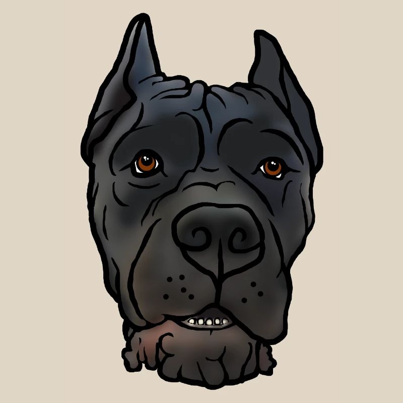 Cane Corso docks head in comic style