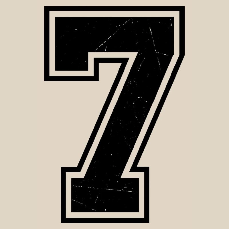 Chiffre Grunge Seven avec texture rayée