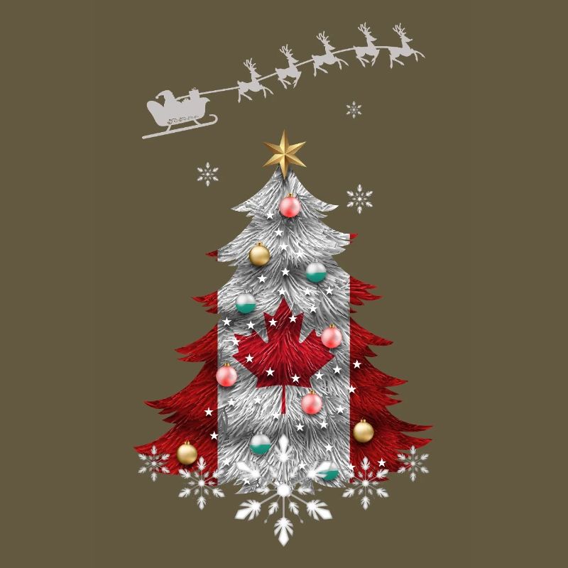 Arbre de Noël avec drapeau du Canada