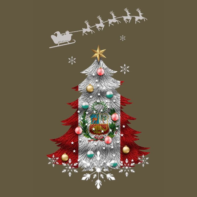 Weihnachtsbaum mit Peru-Flagge