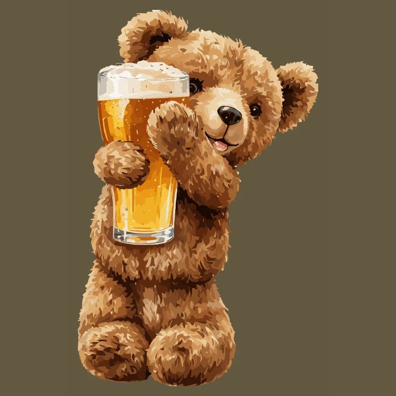 Bärchen mit Bierglas Bierchen Teddybär