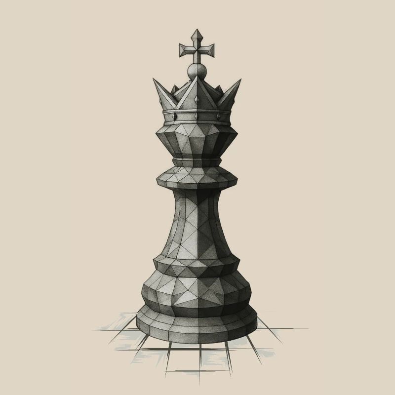 Chess King on Board – Dark Strategy Illustrations