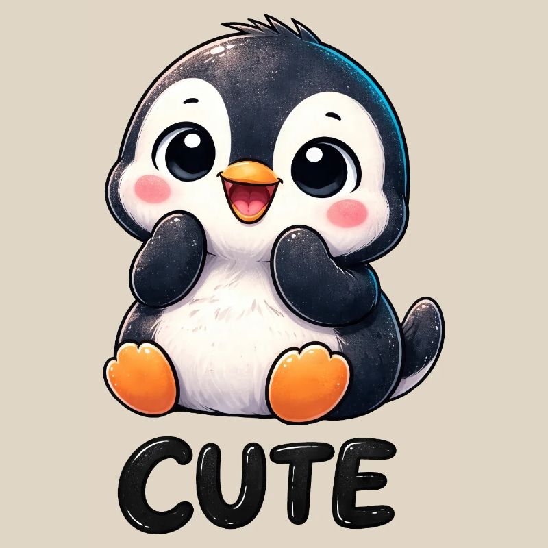 Süßer chibi Pinguin Cartoon schüchtern cute