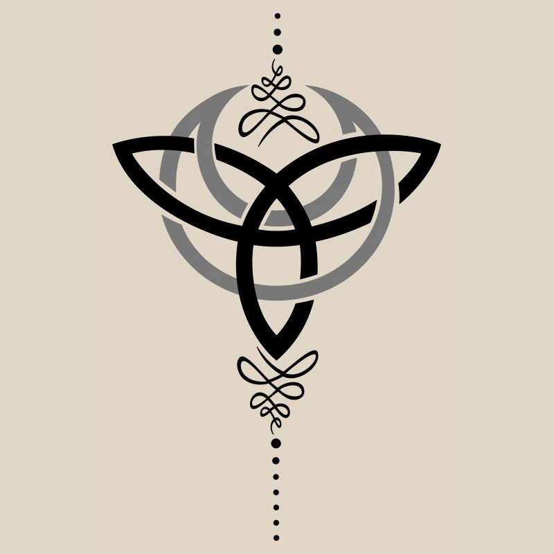 Celtic moon, crescent moon with Trinity symbol.