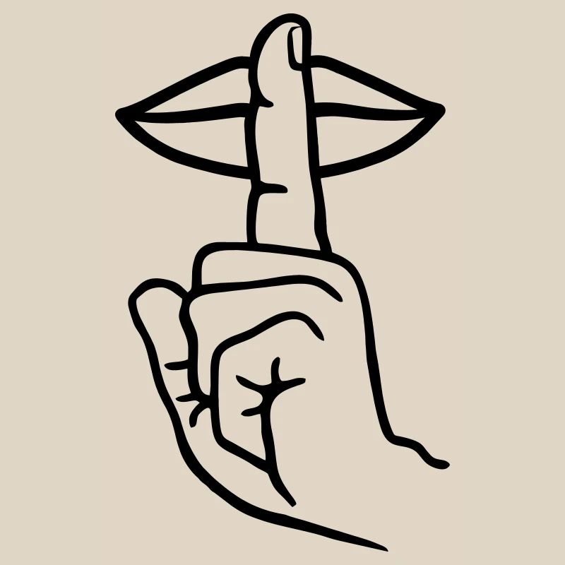 Main avec doigt silence geste de la main