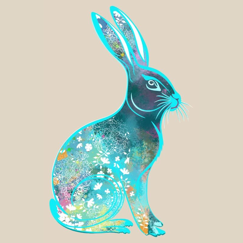 Aquarelle De Lapin De Pâques Coloré
