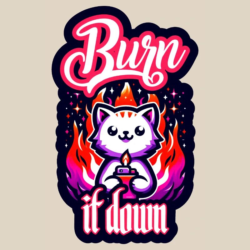 Brûlez-le | Chat avec du feu