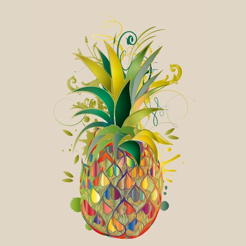 Ananas coloré – fruit créatif dans le style graffiti