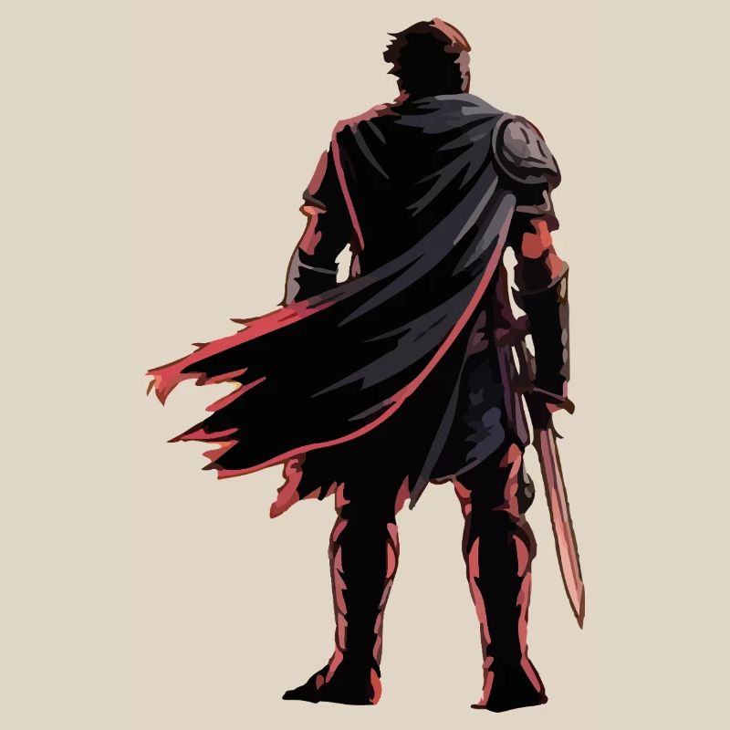 Epic Warrior Silhouette Art