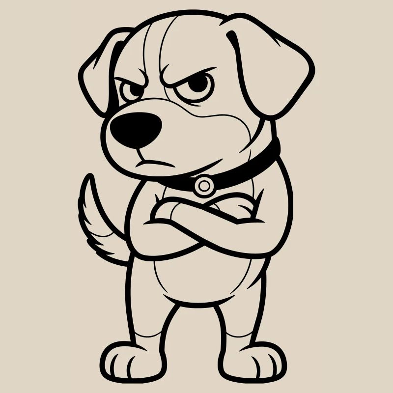 grumpy dog