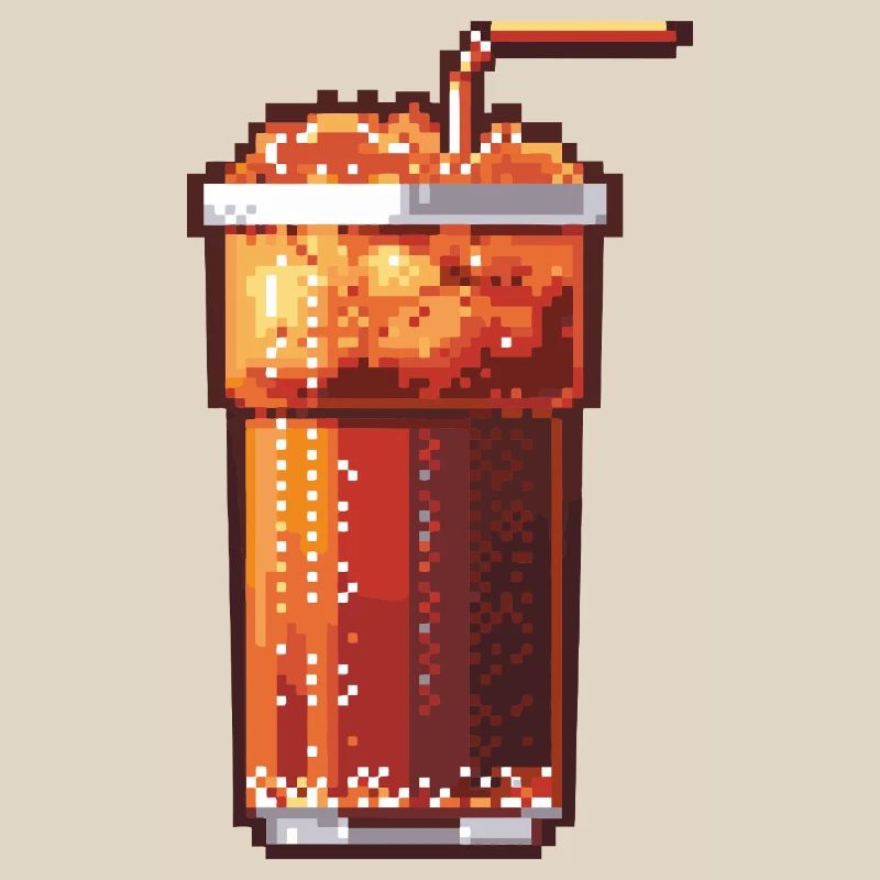 Pixel Cola Glas mit Eis