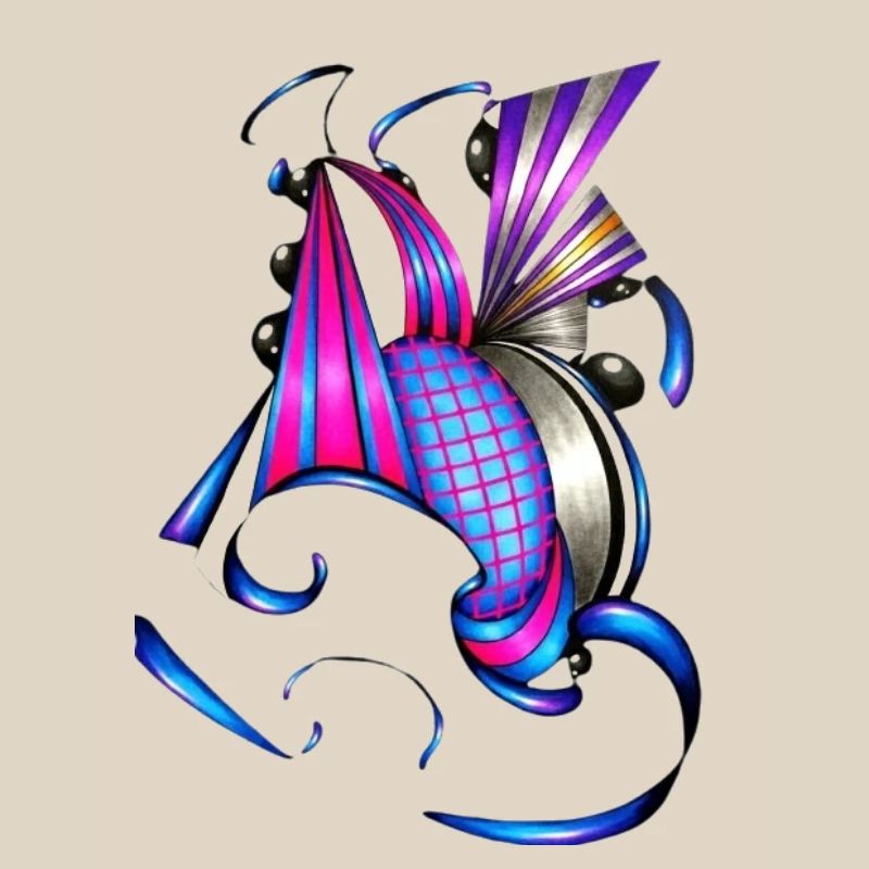 Farbige Spiral- und Fächerkunst