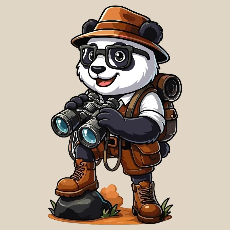 Drôle d’aventure de camping de randonnée Panda Explorer